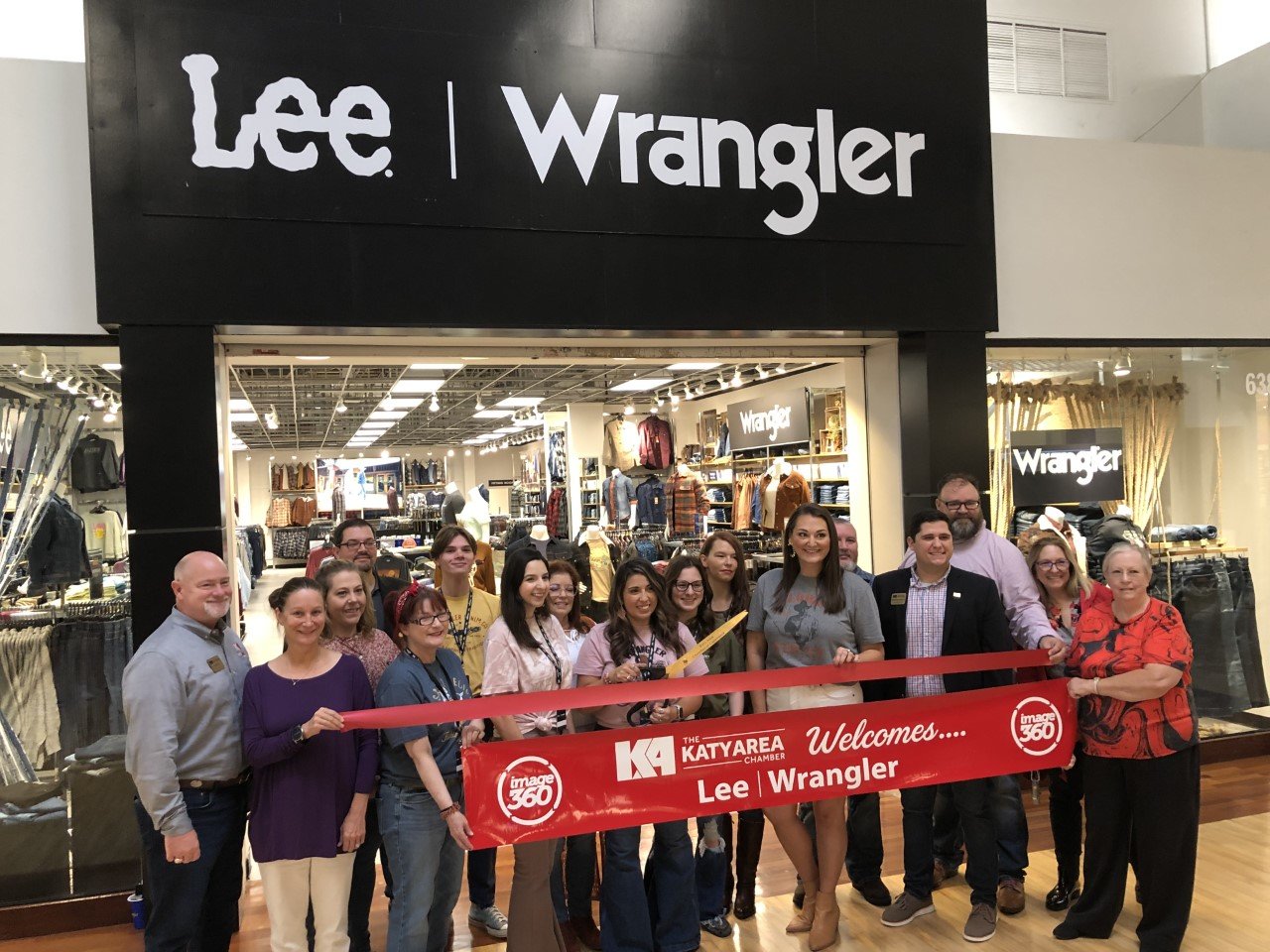 Lee-Wrangler employees joined Katy Area Chamber of Commerce members at a Nov. 4 ribbon cutting at Katy Mills Mall.